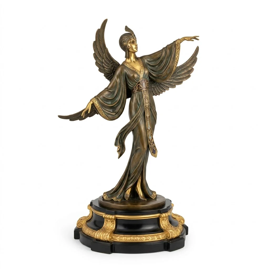 Art Deco Bronze Winged Victory Statue - Image 1